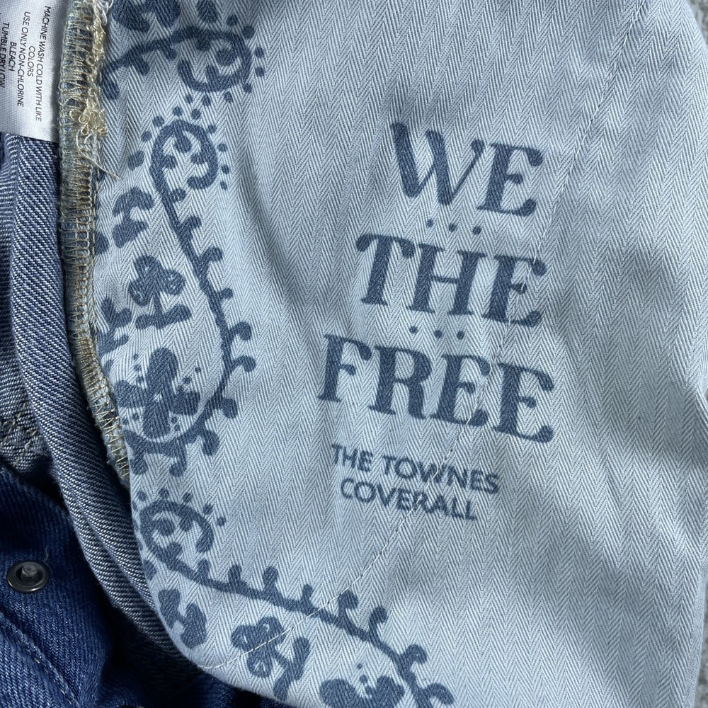 Free People We the Free The Townes Coverall Jumpsuit Size XL Blue One Piece Jean - Picture 7 of 16